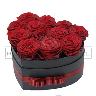 12 Rosas en Caja Corazn