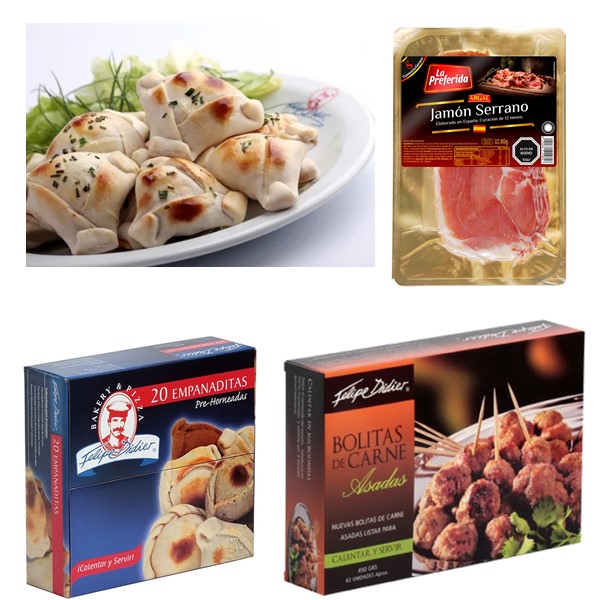 Jamn Serrano, Empanaditas y Bolitas de Carne