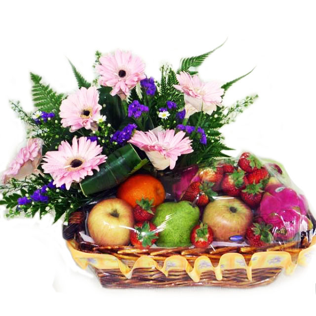 Cesta de Gerberas y Frutas