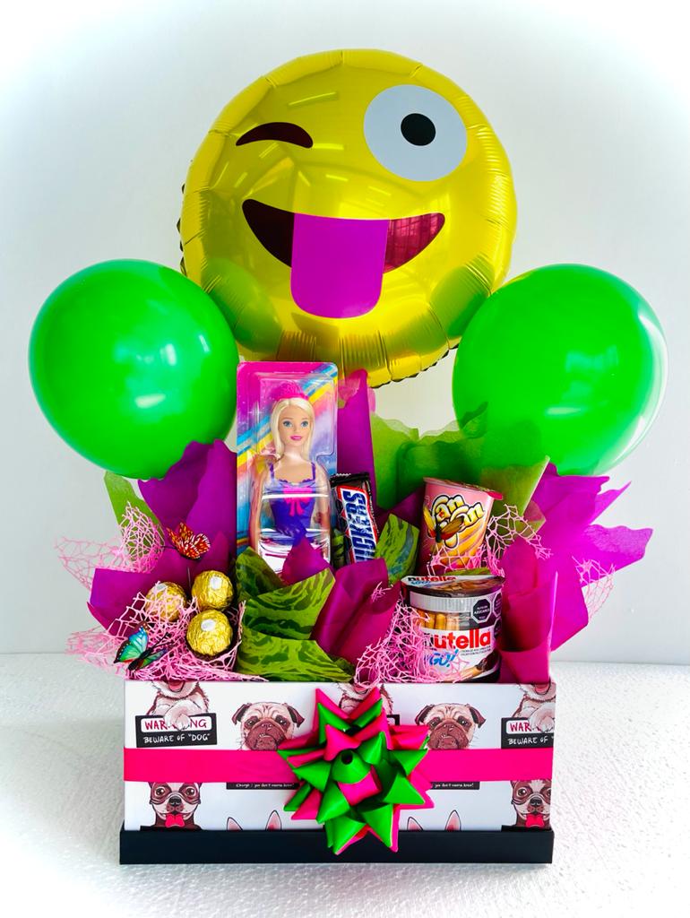 Caja Feliz con Dulces, Juguete y Globos