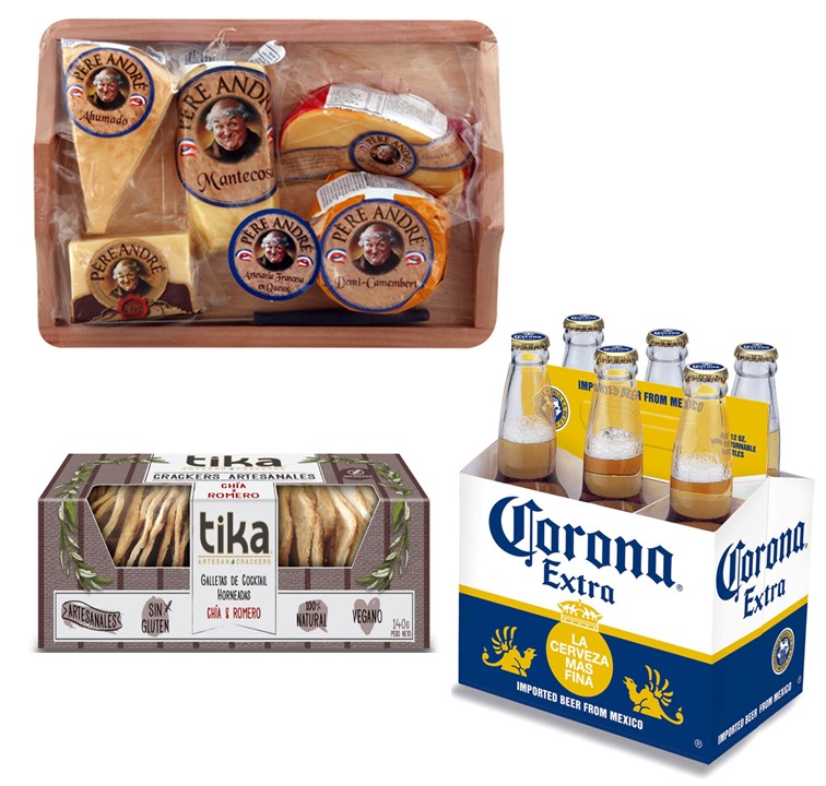 Cerveza Corona, Tabla 5 Quesos y Galletas Crackers