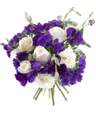 10 Rosas Blancas y Lisianthus